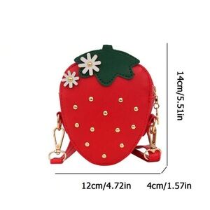 Strawberry-Shaped Red Crossbody Bag